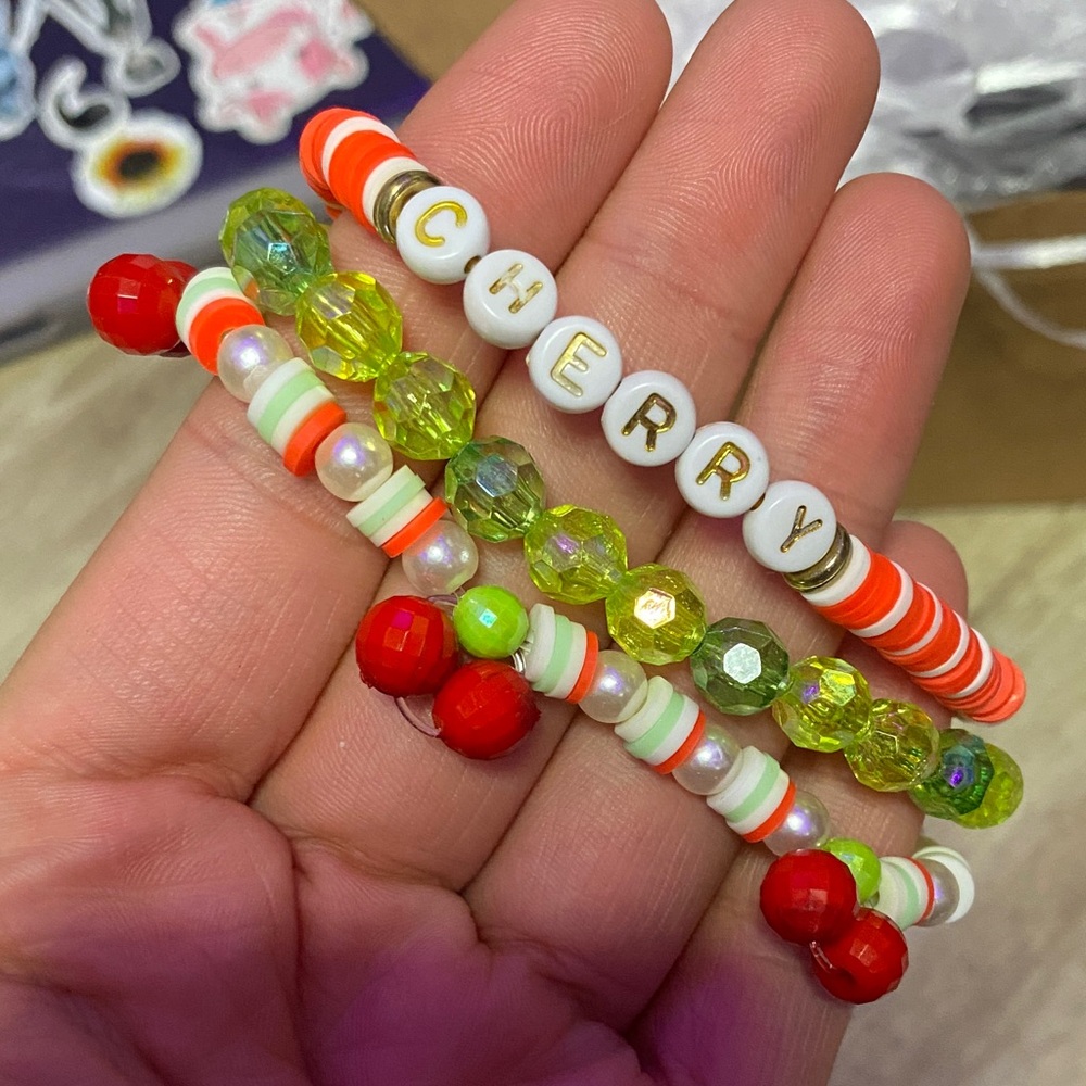 Multicolor Beaded Bracelet Set Handmade